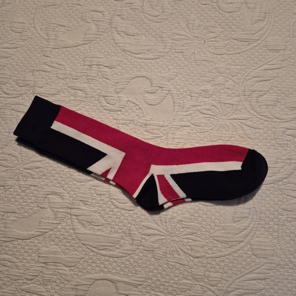 Union Jack novelty socks, featuring the design of the flag of the United Kingdom